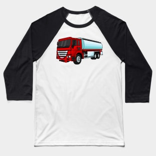 Tanker truck fuel transport cartoon illustration Baseball T-Shirt